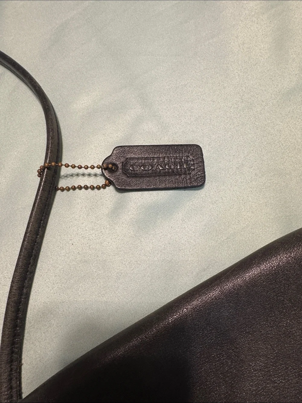 Coach Black Leather Crossbody with Gold Turnlock